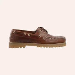 Bianco Biacapri Boat Shoe Pull Up Leather Brown W