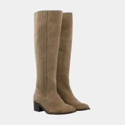 Bianco Biacarol Chelsea Knee High Boot Oily Suede Sand