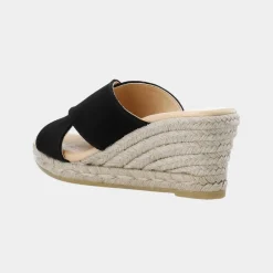 Bianco Biaibiza Wedge Cross Mule Suede Black W