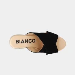Bianco Biaibiza Wedge Cross Mule Suede Black W