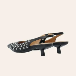 Bianco Biakristin Kitten Heel Slingback Rhinestone Black W