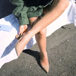 Bianco Biamaralyn Slingback Patent Nougat W