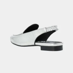 Bianco Biatracey Slingback Metallic Leather Silver W