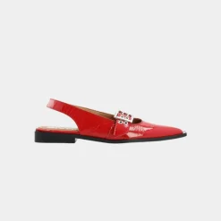 Bianco Biavictoria Single Buckle Slingback Red W