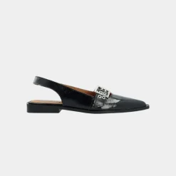 Bianco Biavictoria Single Buckle Slingback Black W
