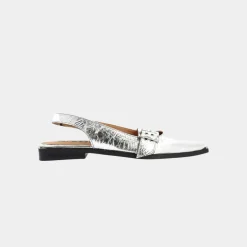 Bianco Biavictoria Single Buckle Slingback Silver W