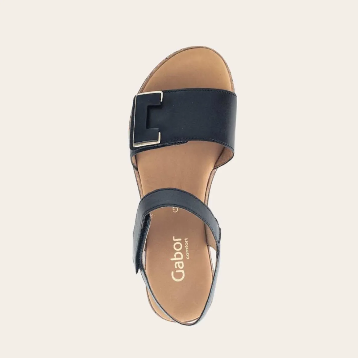 Gabor Sandal Sort M/Hæl W