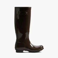 Hunter Original Tall Gloss Boots Chocolate Brown