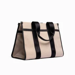 Jim RIckey Cali Tote Fabric Offwhite Black