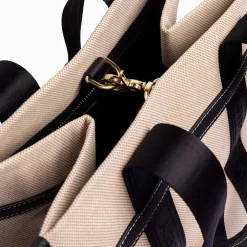 Jim RIckey Cali Tote Fabric Offwhite Black