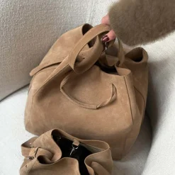 Jim Rickey Sac Large Suede Wet Sand