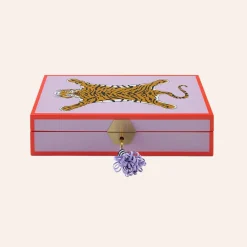 Jonathan Adler Tiger Lacquer Jewelry Box Lavender