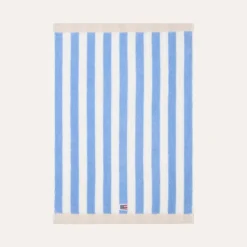 Lexington Block Striped Towel 100x150 Sky Blue/White/Moonbeam