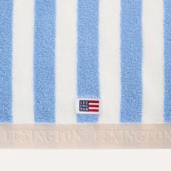 Lexington Block Striped Towel 100x150 Sky Blue/White/Moonbeam