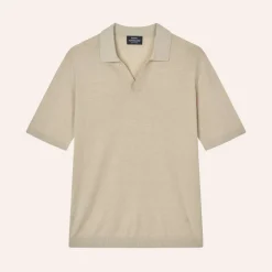 Mads Nørgaard Cotton Lino Theo Polo Knit Castle Wall