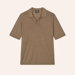 Mads Nørgaard Cotton Lino Theo Polo Knit Walnut