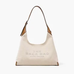 Marc Jacobs The Belted Sack Canvas Leather Beige/Argan Oil
