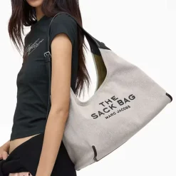 Marc Jacobs The Belted Sack Canvas Leather Ivory/Black