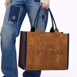 Marc Jacobs The Large Tote Suede Leather Blocked Copper