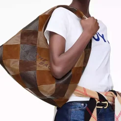 Marc Jacobs The Sack Suede Patchwork Brown Multi