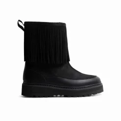 Mono Tag Boot Fringes Leather/Suede Black W