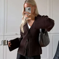 Noella Lenyx Knit Cardigan Chocolate