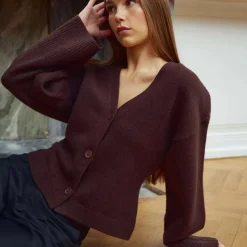 Noella Lenyx Knit Cardigan Chocolate