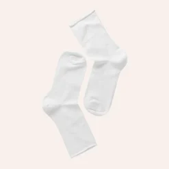 Note Woman Bamboo Roll Top Hvit 36-41