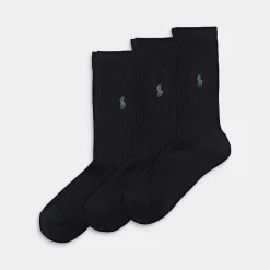 Ralph Lauren Egypt Rib Crew 3 Pack Black