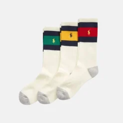 Ralph Lauren Polo 3-PK Crew Socks Cream