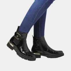 Remonte Skolett Kroko Lakk Sort W