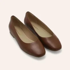 Roberto Rosso Trieste Ballerina Leather Cognac