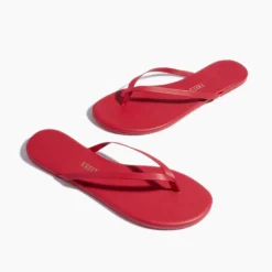 TKEES Solids Flip Flops Red
