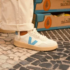 Veja V-90 Leather Extra White Aqua/Natural M